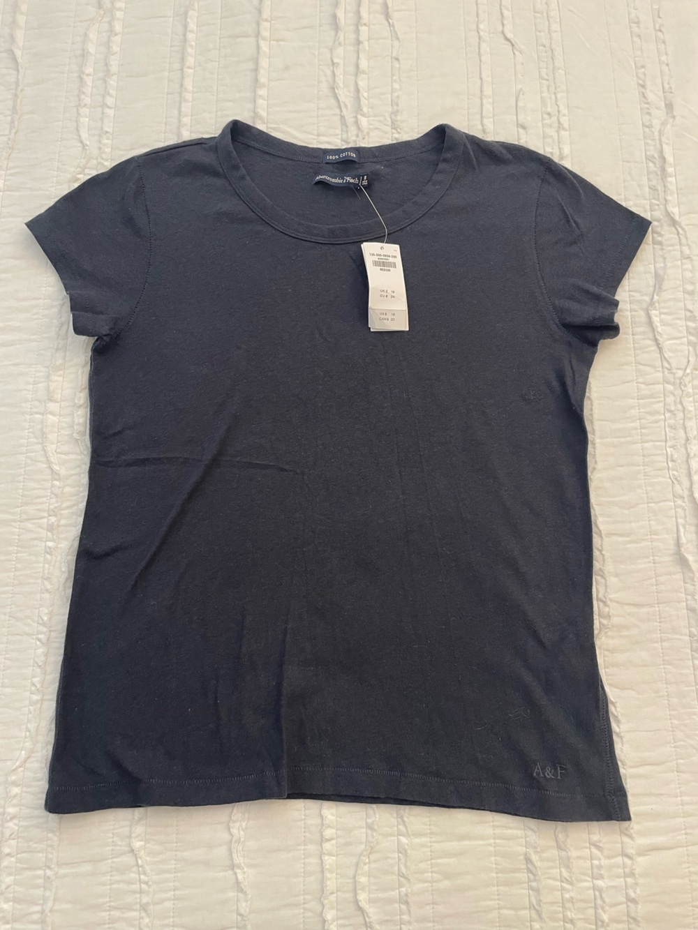 NWT Abercrombie & Fitch Women's Navy Blue Tee 100% Cotton | M